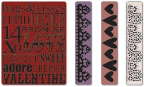 Sizzix Texture Fades Embossing Folders By Tim Holtz - Valentine Background & 3 Borders
