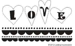 LOVE with Scalloped Borders