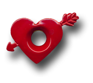 Heart with Arrow 3/16" Eyelets - Fire Red