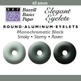 60 Round 1/8" Eyelets - Bazzill Black (Grey)
